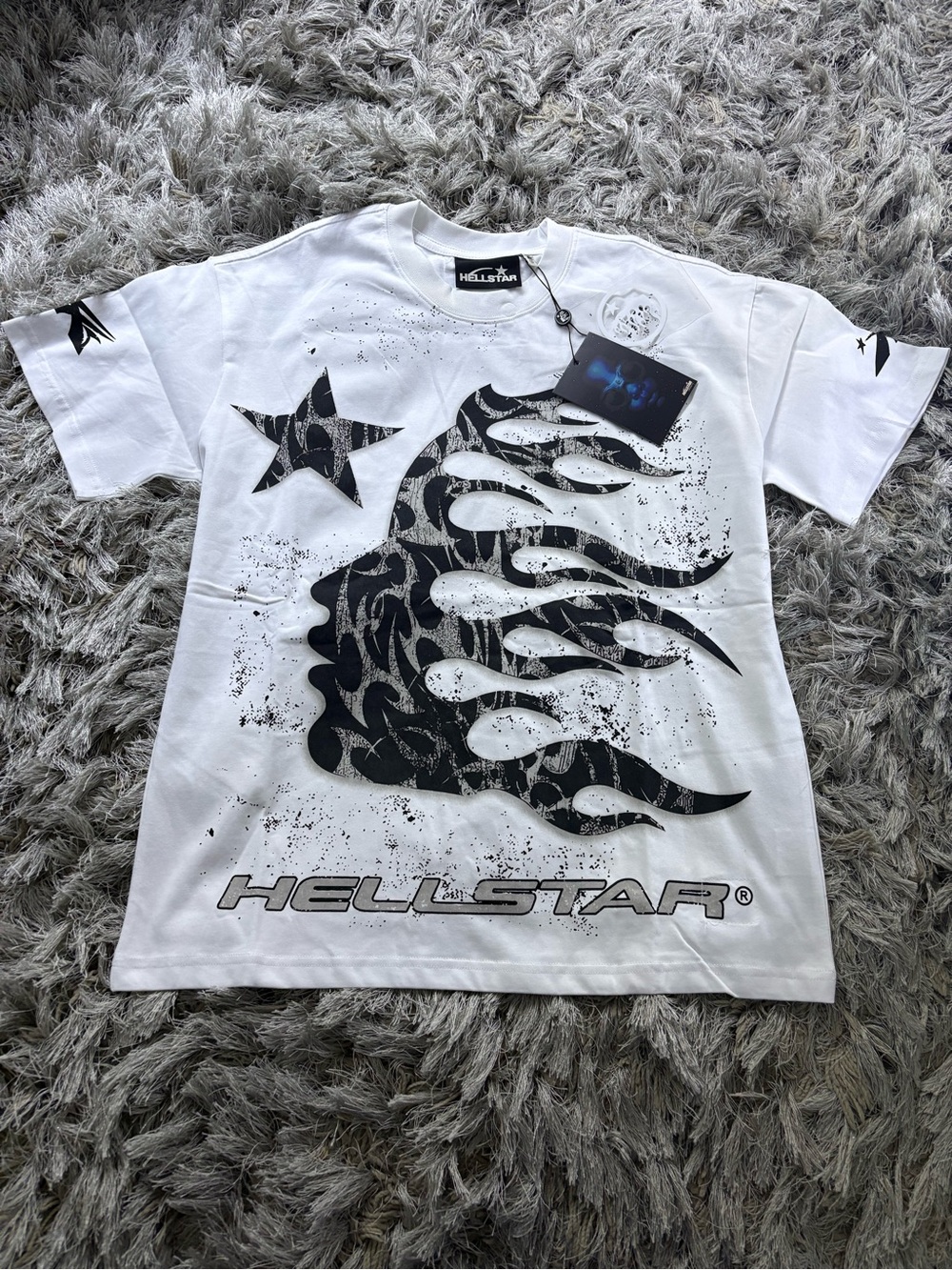 White and Black Hellstar Graphic Tee
